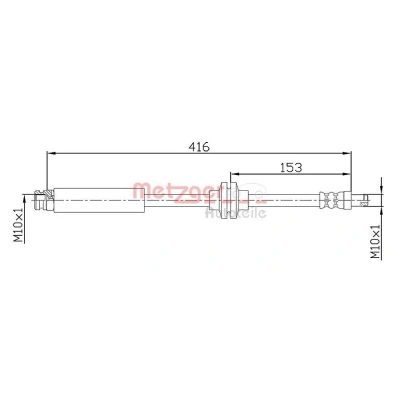 Billede af METZGER 4110475 Bremseslange 416 FIAT: Ducato III Ladvogn / Chassis