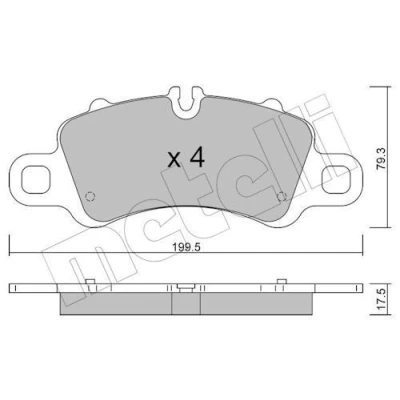 Billede af METELLI 22 1254 0 Bremseklodser Forberedt til slidindikator PORSCHE: 911 Cabriolet, Coupe