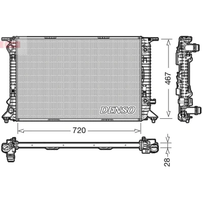 Billede af DENSO DRM02021 Radiator 720 467 28 AUDI: A4 B8 Avant, A5 Sportback, Sedan