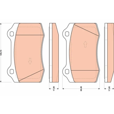 Billede af TRW GDB1772 Bremseklodser Ikke forberedt til slidindikator FORD: Focus Mk1 Hatchback