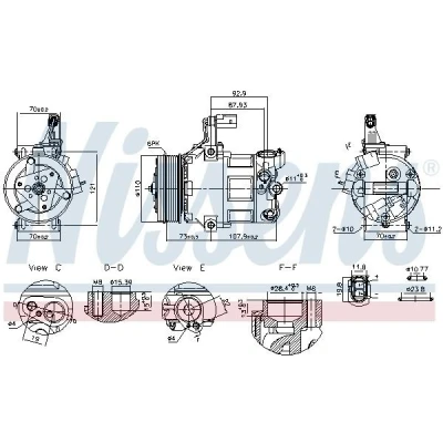 Billede af NISSENS 891034 Kompressor DV9 12 PAG 46 YF R 1234yf VOLKSWAGEN: up! Hatchback, SEAT: Mii, SKODA: Citigo