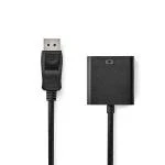 Billede af VGA kabel DisplayPort Han Nikkelplateret Maksimal opløsning: 1080p 0.20 m Runde Sort Box