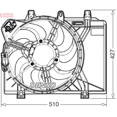 Billede af DENSO DER09312 Køleventilator FIAT: 500 Hatchback, C Cabriolet