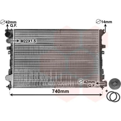 Billede af Van WEZEL 09002089 Radiator Aluminium 670 473 35 *** IR PLUS med pakninger afdækningspropper Mekanisk fuget køleripper CITROËN: Jumpy I