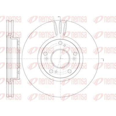 Billede af REMSA 6985.10 Bremseskiver foraksel 279,6, 279,6 25 5 ventileret HONDA: CIVIC 9, Accord 7 Limousine, 6 Limousine