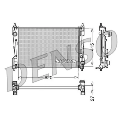 Billede af DENSO DRM09110 Radiator Aluminium 620 415 27 FIAT: Grande Punto Hatchback, Evo Hatchback