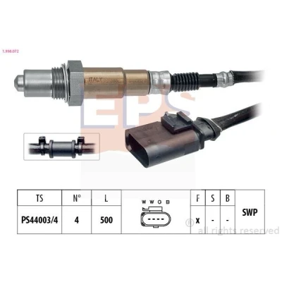Billede af EPS 1.998.072 Lambdasonde med befæstelsesmateriale Made in Italy OE Equivalent opvarmet, pladesonde, Gevind, forsmurt AUDI: A4 B8 Avant, A6 C7 Avant