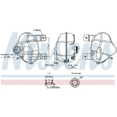 Billede af NISSENS 996250 Ekspansionsbeholder FIAT: Punto Evo Hatchback, ALFA ROMEO: MiTo