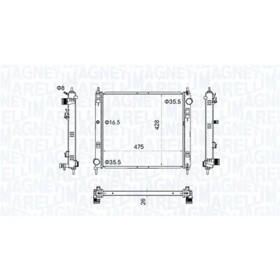 Billede af MAGNETI MARELLI 350213205500 Radiator 475 428 26 Mekanisk fuget køleripper