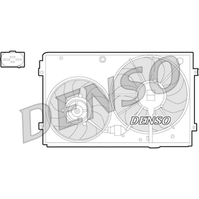 Billede af DENSO DER32011 Køleventilator 295, 360 12 200/150 VOLKSWAGEN: Golf 5, Touran I, Jetta 4, SKODA: Fabia 2, Octavia 2 Combi, II Hatchback