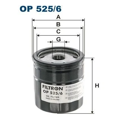 Billede af FILTRON OP 525/6 Oliefilter M 20 X 1.5 Påskruet filter VOLKSWAGEN: Multivan 5 (7HM, Transporter 5, 6, FIAT: Fullback Pick up