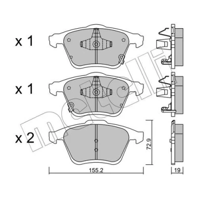 Billede af METELLI 22 0805 0 Bremseklodser med akustisk advarsel for slid MAZDA: 6 Sedan