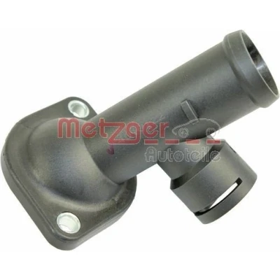 Billede af METZGER 4010122 Kølemiddelflange Cylinderhoved, venstre, foran, Termostat uden pakning sensor VOLKSWAGEN: Golf 5, Passat B6 Variant