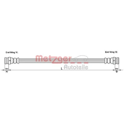 Billede af METZGER 4110215 Bremseslange 208 HYUNDAI: Getz