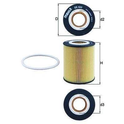 Billede af MAHLE ORIGINAL OX 433D Oliefilter Filterindsats VOLVO: S80 II, V70 3, V60 I, LAND ROVER: Freelander 2 SUV