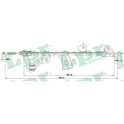 Billede af LPR C0890B Håndbremsekabel 1582/1377 Tromlebremse TOYOTA: Yaris I Hatchback