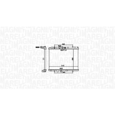 Billede af MAGNETI MARELLI 350213156100 Radiator 380 548 23 Mekanisk fuget køleripper PEUGEOT: 207 Hatchback, 406 Stationcar, 307 CITROËN: C3 II