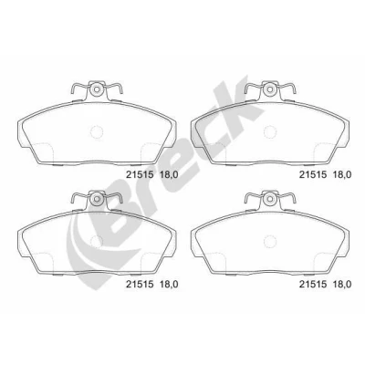 Billede af BRECK 21515 00 702 10 Bremseklodser med akustisk advarsel for slid tilbehør HONDA: CIVIC 7 Hatchback, 6 Fastback