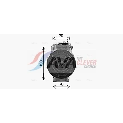 Billede af AVA COOLING SYSTEMS MSAK755 Kompressor 6SEU16C 12V PAG 46 R134a med kompressorolie, magnetkobling, diode MERCEDES BENZ: C klasse Coupe