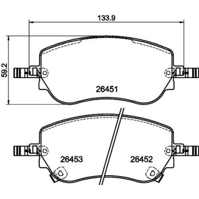 Billede af HELLA 8DB 355 043 861 Bremseklodser med akustisk advarsel for slid bremsecaliperskruer tilbehør FIAT: 500 Hatchback, Tipo Stationcar