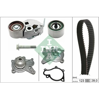 Billede af INA 530 0542 30 vandpumpe + Tandremssæt med HYUNDAI: Getz, Santa Fe I, Matrix, KIA: Sportage II, Cerato Hatchback