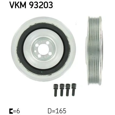 Billede af SKF VKM 93203 Remskive Krumtapaksel 165 6 OPEL: Vectra C Caravan, Zafira B, FIAT: Multipla, Grande Punto Hatchback, ALFA ROMEO: 159 Sportwagon