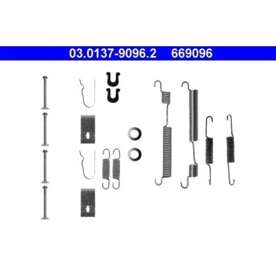 Billede af ATE 03.0137 9096.2 Tilbehørssæt, bremsebakker HONDA: CIVIC 6 Hatchback, CRX 3
