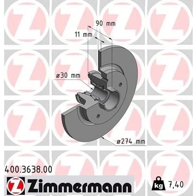 Billede af Bremseskive ZIMMERMANN 400.3638.00