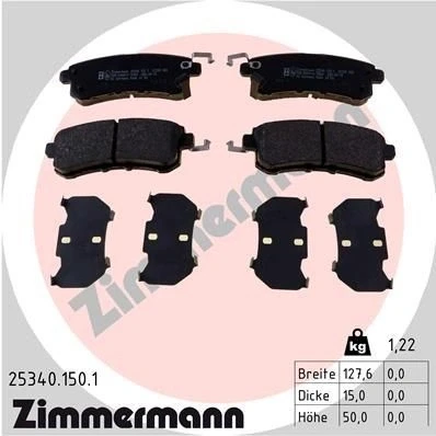 Billede af ZIMMERMANN 25340.150.1 Bremseklodser med akustisk advarsel for slid Billede svarer til leveringsomfang
