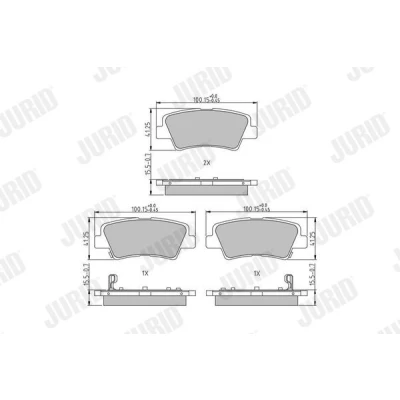 Billede af JURID 573816J Bremseklodser med akustisk advarsel for slid uden tilbehør HYUNDAI: i20 II Hatchback, Tucson, Ioniq, KIA: Niro, Sportage IV