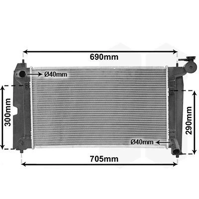 Billede af VAN WEZEL 53002302 Radiator Aluminium 600 350 18 Loddet køleripper TOYOTA: Avensis II Station Wagon, Corolla VIII Compact, IX Wagon