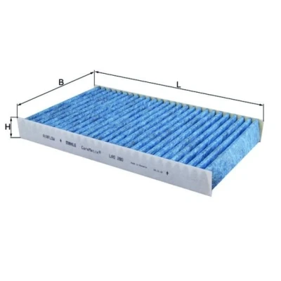 Billede af MAHLE ORIGINAL LAO 280 Kabinefilter Aktivkulfilter, med antiallergisk virkning, antibakteriel virkning 268,0 158 30,0 CST4624