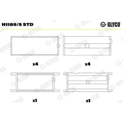 Billede af GLYCO H1189/5 STD Krumtapakselleje Aluminiumlegering på stålunderlag