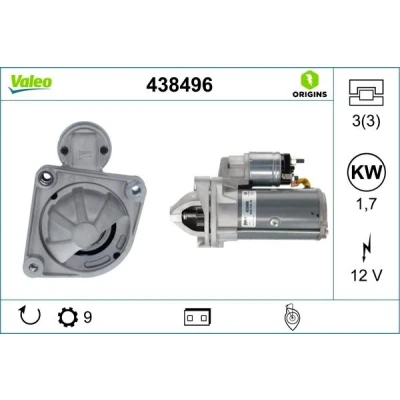 Billede af VALEO 438496 Starter 12 1,7 9 FIAT: Ducato III Bus, Van, Ladvogn / Chassis, IVECO: Daily 6