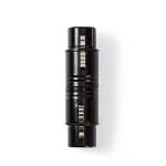 Billede af XLR adapter 3 Pin Hunstik Nikkelplateret Lige Metal Sort 1 stk. Plastikpose