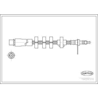 Billede af CORTECO 19026370 Bremseslange foraksel 530 M10X1 PEUGEOT: 406 Coupe, Stationcar