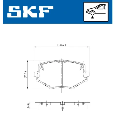 Billede af SKF VKBP 80564 A Bremseklodser med akustisk advarsel for slid