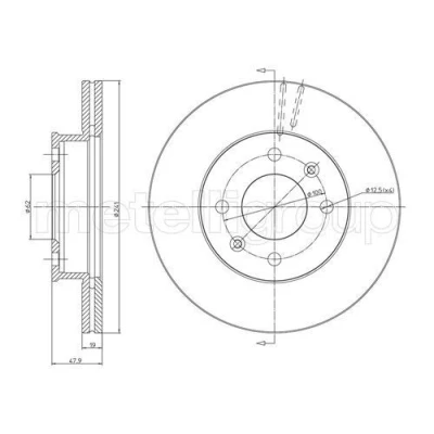 Billede af METELLI 23 0626 Bremseskiver 241,0 19,0 4 62,2 ventileret HYUNDAI: Getz