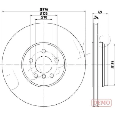 Billede af JAPKO 610127C Bremseskiver bagaksel 330 20 5 ventileret lakeret BMW: X3
