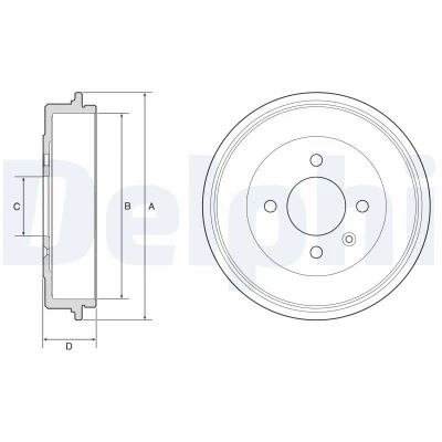 Billede af DELPHI BF642 Bremsetromler uden ABS sensorring, hjullejer 247