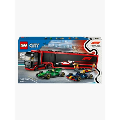 Billede af LEGO City 60445 F1 lastbil med RB20 og AMR24 biler