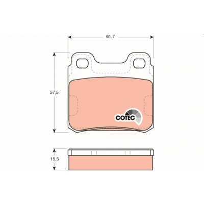 Billede af TRW COTEC GDB952 Bremseklodser Ikke forberedt til slidindikator OPEL: Kadett E CC, Calibra A, Vectra A Sedan, SAAB: 900 II Hatchback