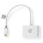 Billede af USB adapter 3.1 Gen1 Type C Han 2x A 1000 Mbps 0.20 m Runde Guldplateret PVC Hvid Window Box