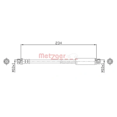 Billede af METZGER 4110359 Bremseslange 234 F10x1 VOLKSWAGEN: Passat B6 Variant, GOLF Plus / Crossgolf, 6, SKODA: Octavia 2 Combi, II Hatchback