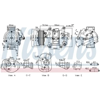 Billede af NISSENS 891069 Kompressor 6SEU14C 12 PAG 46 YF R 134a