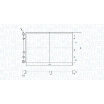Billede af MAGNETI MARELLI 350213841000 Radiator 630 414 23 Mekanisk fuget køleripper VOLKSWAGEN: Polo V Hatchback, IV Fox Hatchback