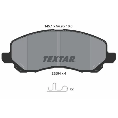 Billede af TEXTAR 2358403 Bremseklodser med akustisk advarsel for slid DODGE: Caliber, Avenger Sedan, HYUNDAI: H 1 Cargo