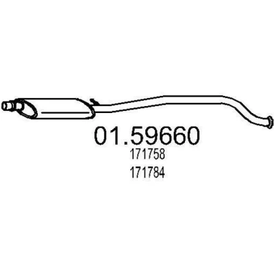 Billede af MTS 01.59660 Midterste Lyddæmper 1920 PEUGEOT: 406 Sedan, Stationcar
