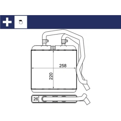 Billede af MAHLE ORIGINAL AH 12 000S Varmeveksler med rør, tilbehør spændeelement