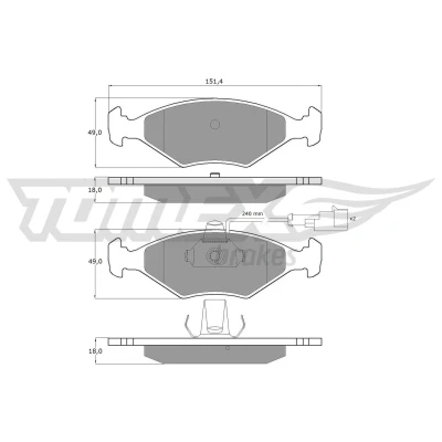 Billede af TOMEX brakes TX 10 794 Bremseklodser foraksel Inkl. slidadvarselskontakt